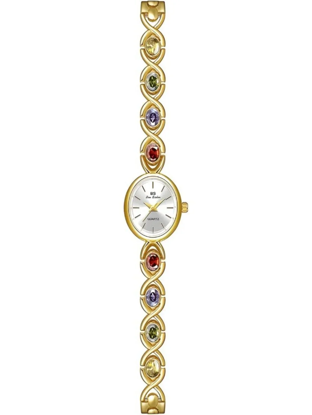 Women's Gold Analog Quartz Waterproof Oval Dainty Vintage Bracelet Luxury Watch